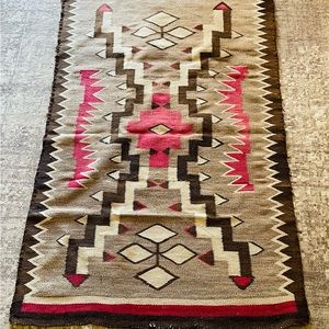 Vintage Native Navajo Style Wool Rug Native American
Indian 57" × 35"